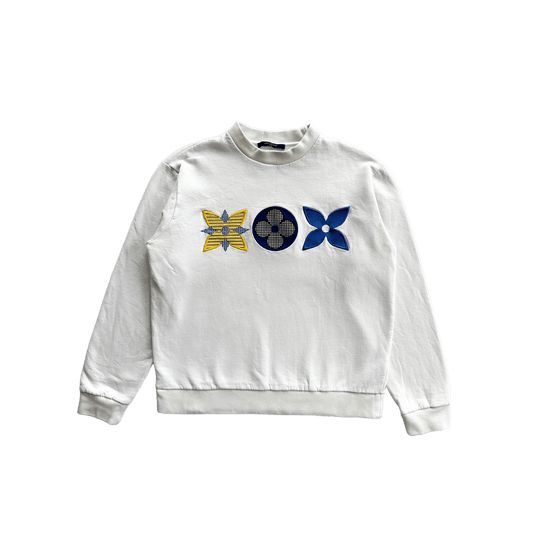 Louis Vuitton White Multicolor Flower Monogram Sweater - Morely TrendsLouis Vuitton Type here:)