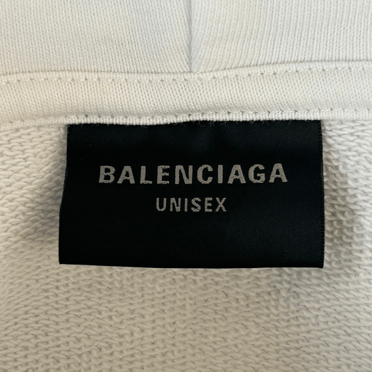 Balenciaga White & Black Soccer Logo Zip Up Hoodie - Morely TrendsBalenciaga Type here:)