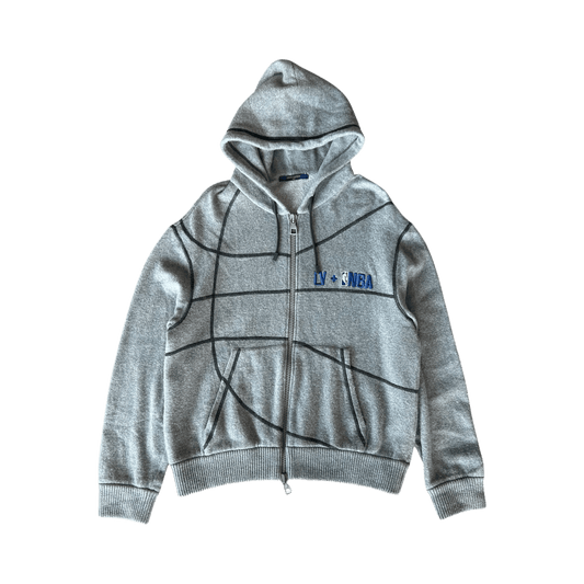 Louis Vuitton NBA Grey Basketball Embroidered Zip Up Hoodie - Morely TrendsLouis Vuitton Type here:)