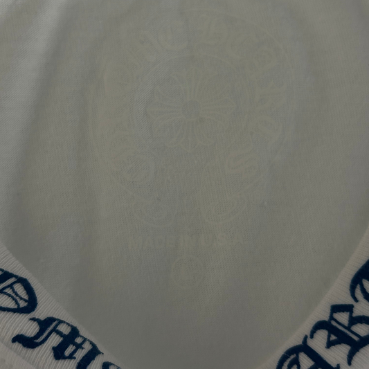 Chrome Hearts White & Blue Neck Logo T-Shirt