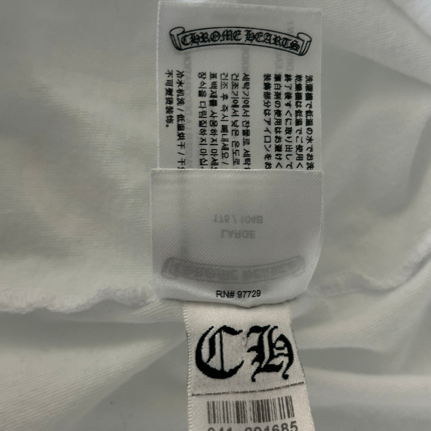 Chrome Hearts White & Blue Neck Logo T-Shirt