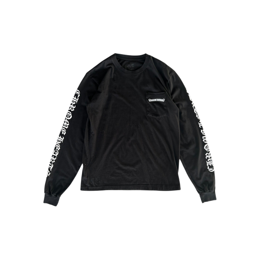 Chrome Hearts Black & White Neck Logo Longsleeve T-Shirt