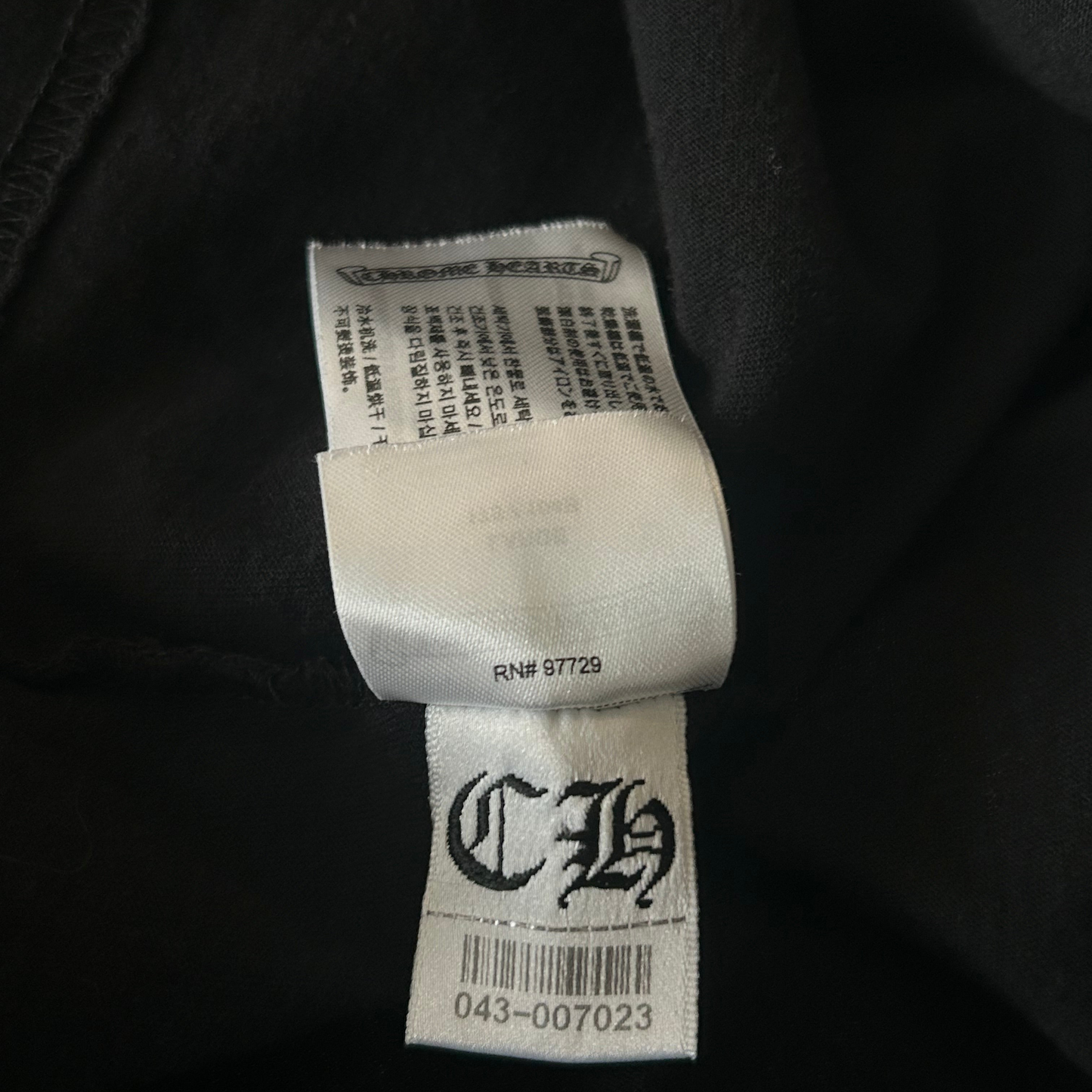 Chrome Hearts Black & White Neck Logo Longsleeve T-Shirt