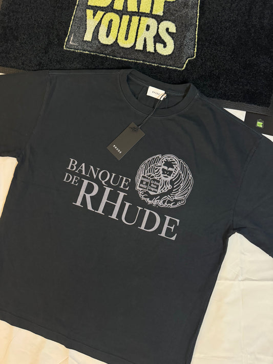 Men's Vintage Black Rhude 'Banque' Logo T-Shirt