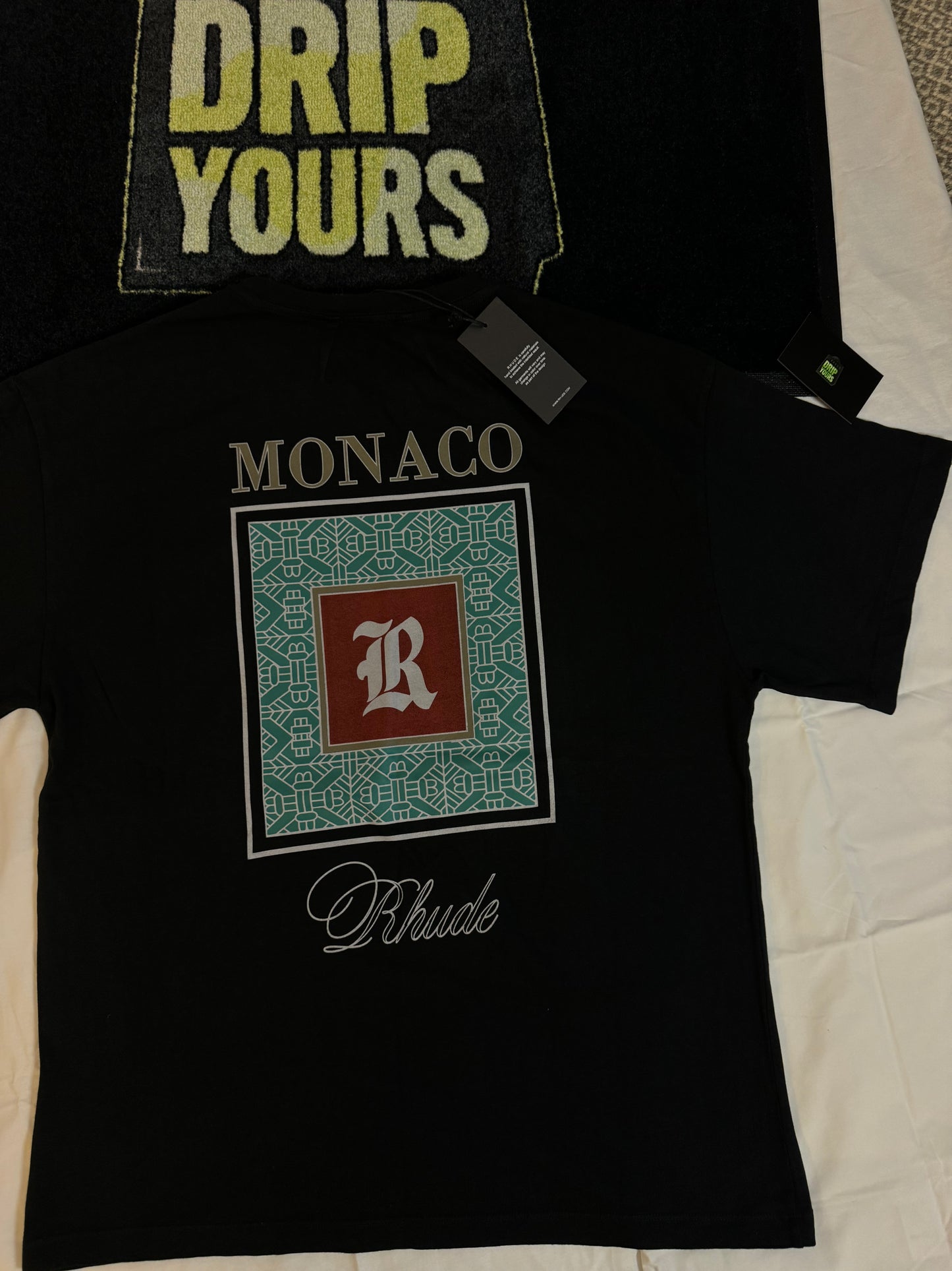 Men's Black Rhude Monaco Vintage Logo T-Shirt