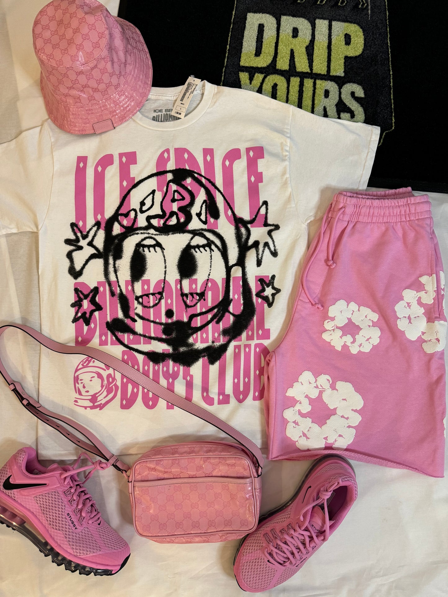 Gucci Bag & Hat, Sp5der Shorts, BBBC Tee and Nike Stussy Trainers
