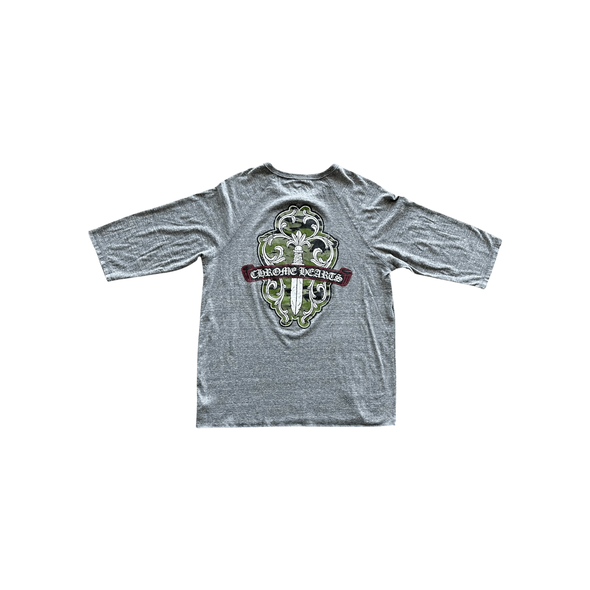Chrome Hearts Grey & Multicolor Dagger Logo Women's T-Shirt