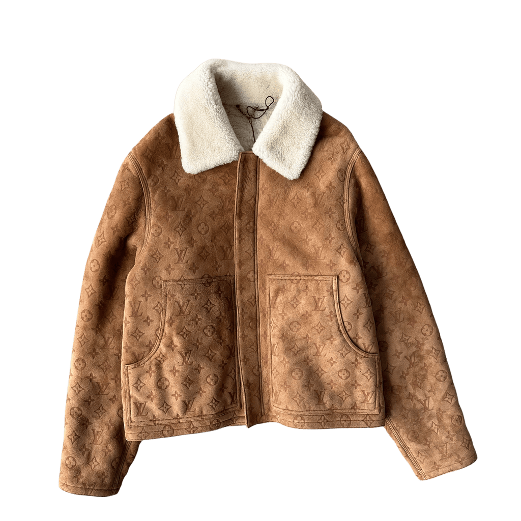 Louis Vuitton Brown Monogram Shearling Jacket