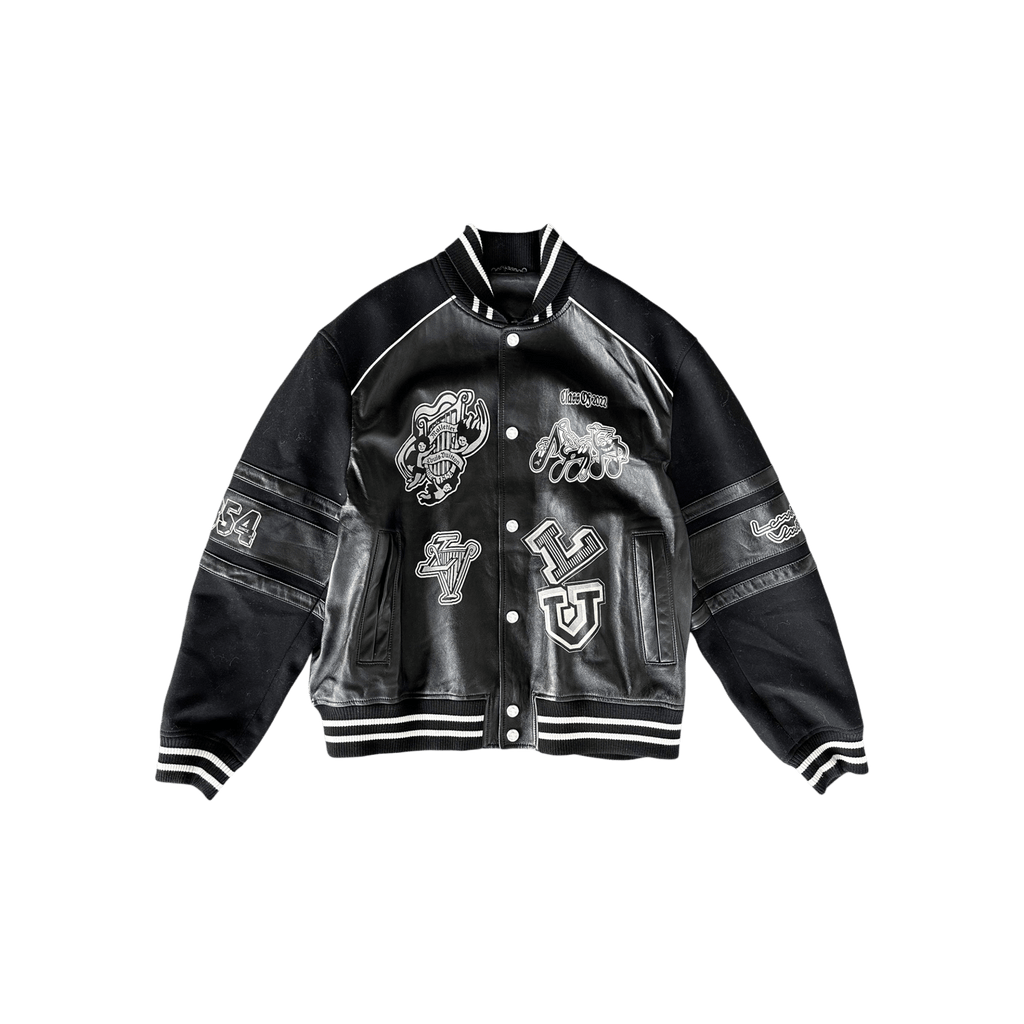 Louis Vuitton Black Leather Varsity Jacket
