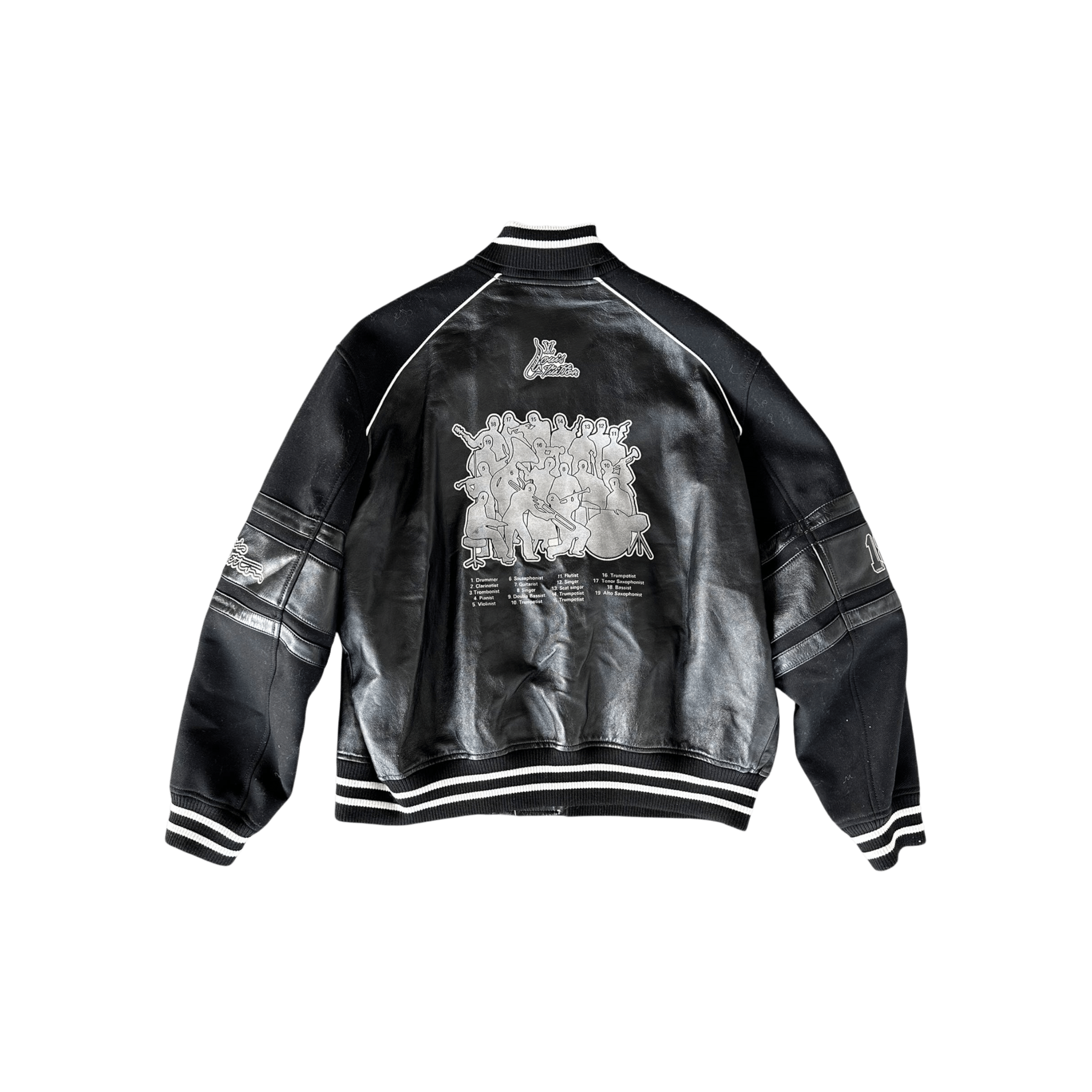 Louis Vuitton Black Leather Varsity Jacket