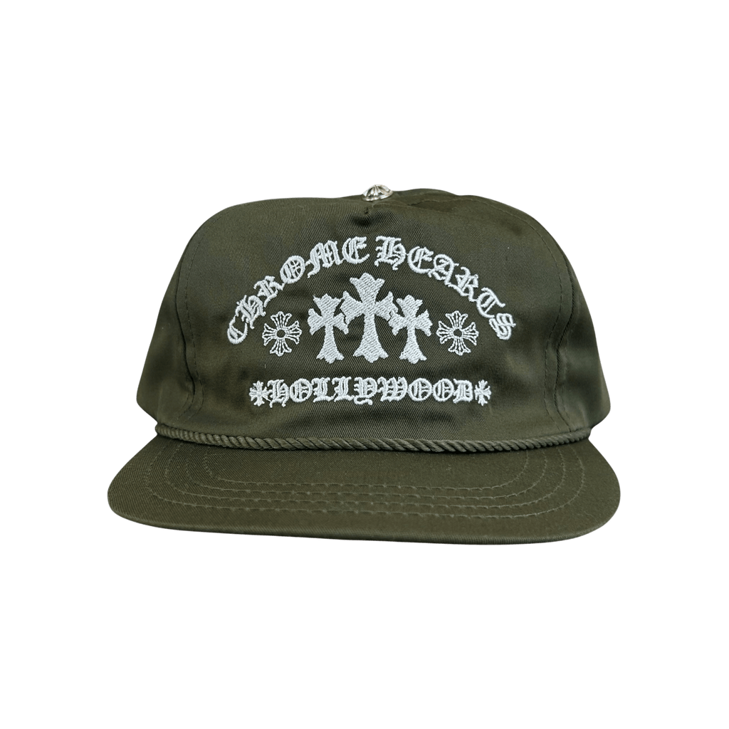 Chrome Hearts Olive & White Triple Cross Embroidered Hat - Morely TrendsChrome Hearts Type here:)