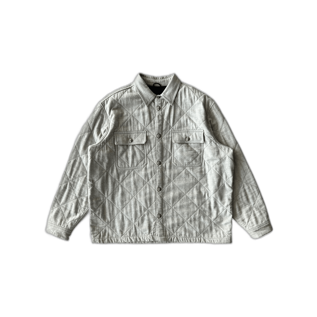 Chrome Hearts Grey Quilted Button Up Jacket - Morely TrendsChrome Hearts Type here:)