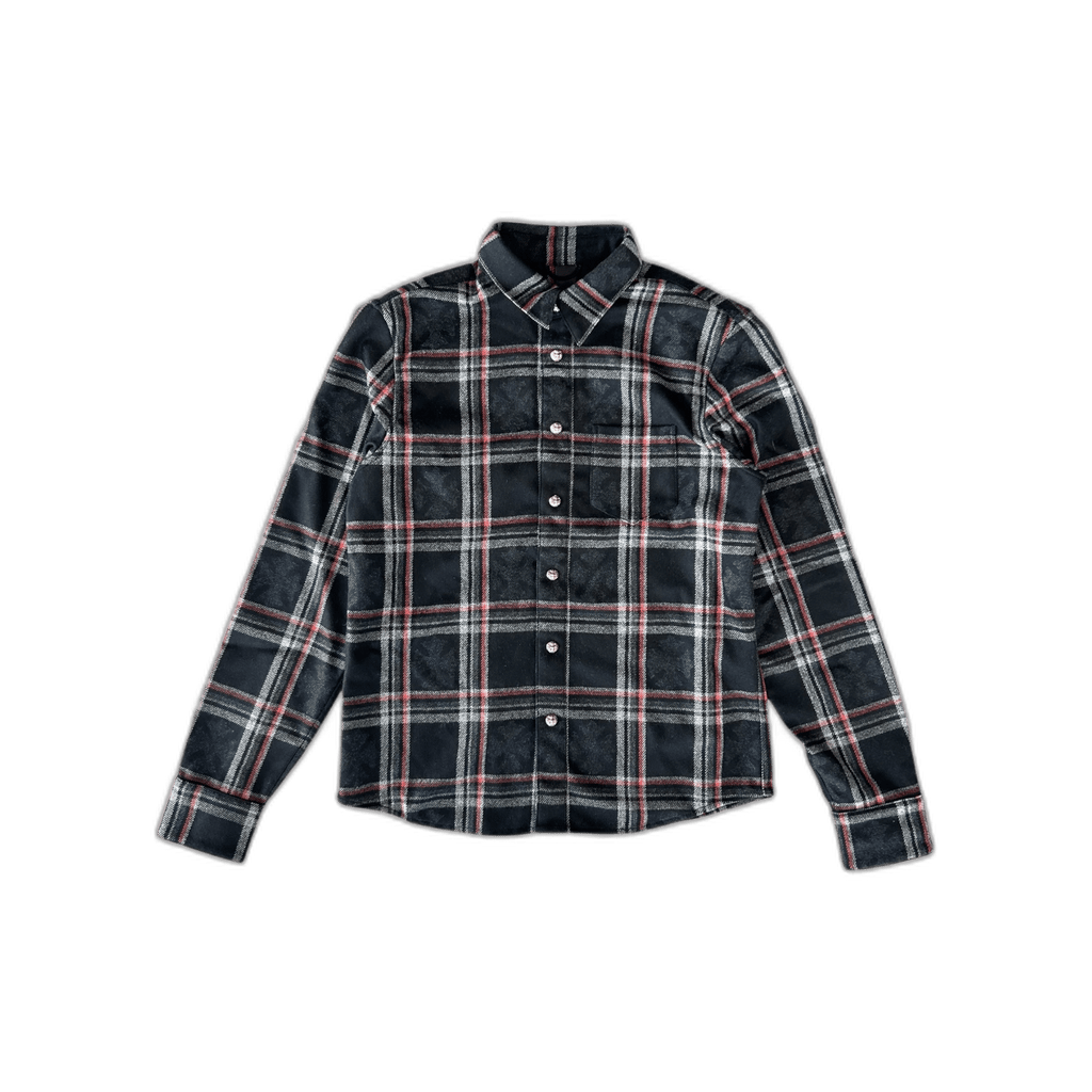 Chrome Hearts Navy Cross Jacquard Cashmere Button Up Shirt - Morely TrendsChrome Hearts Type here:)