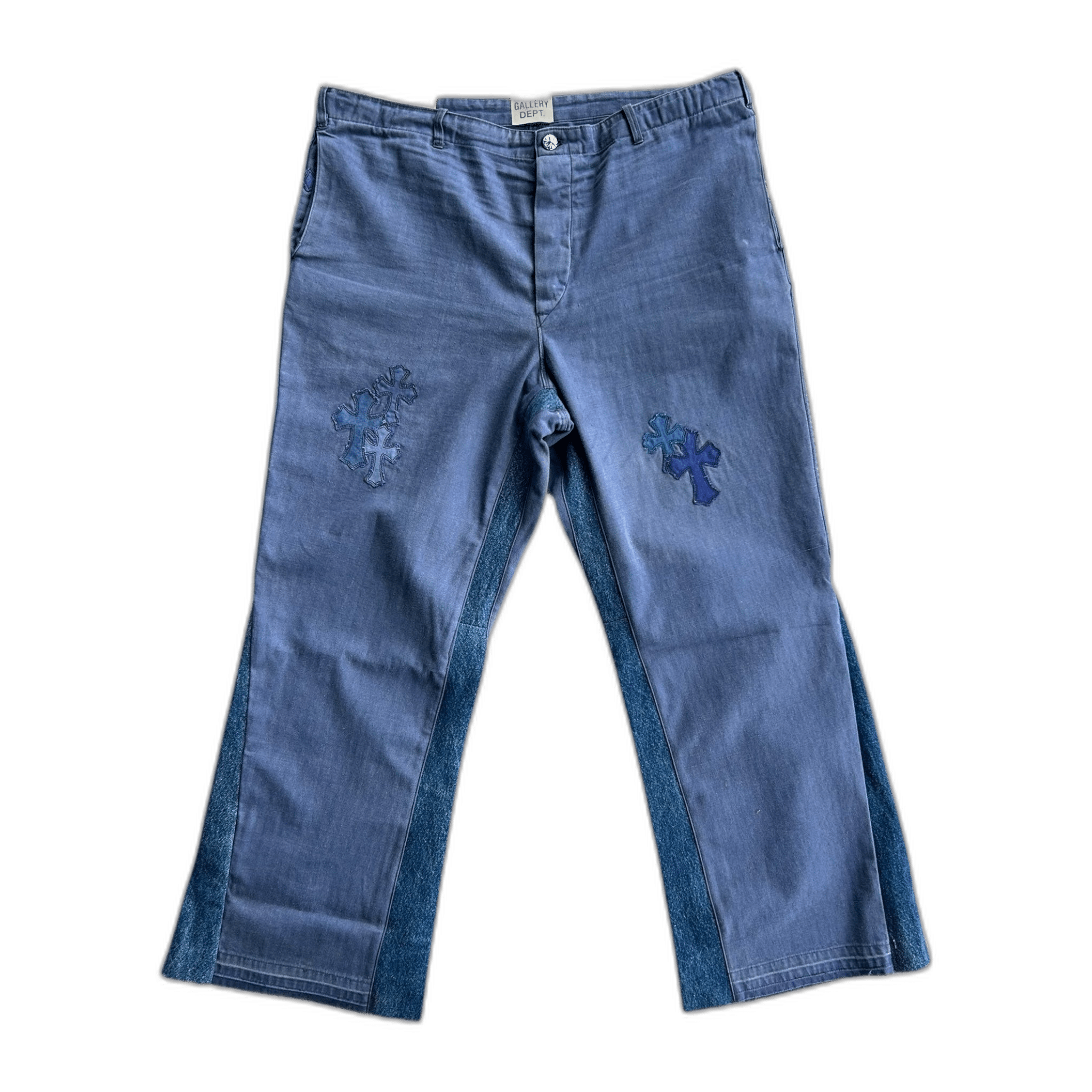 Chrome Hearts Gallery Dept Blue Cross Patch Vintage French Work Pants - Morely TrendsChrome Hearts Type here:)