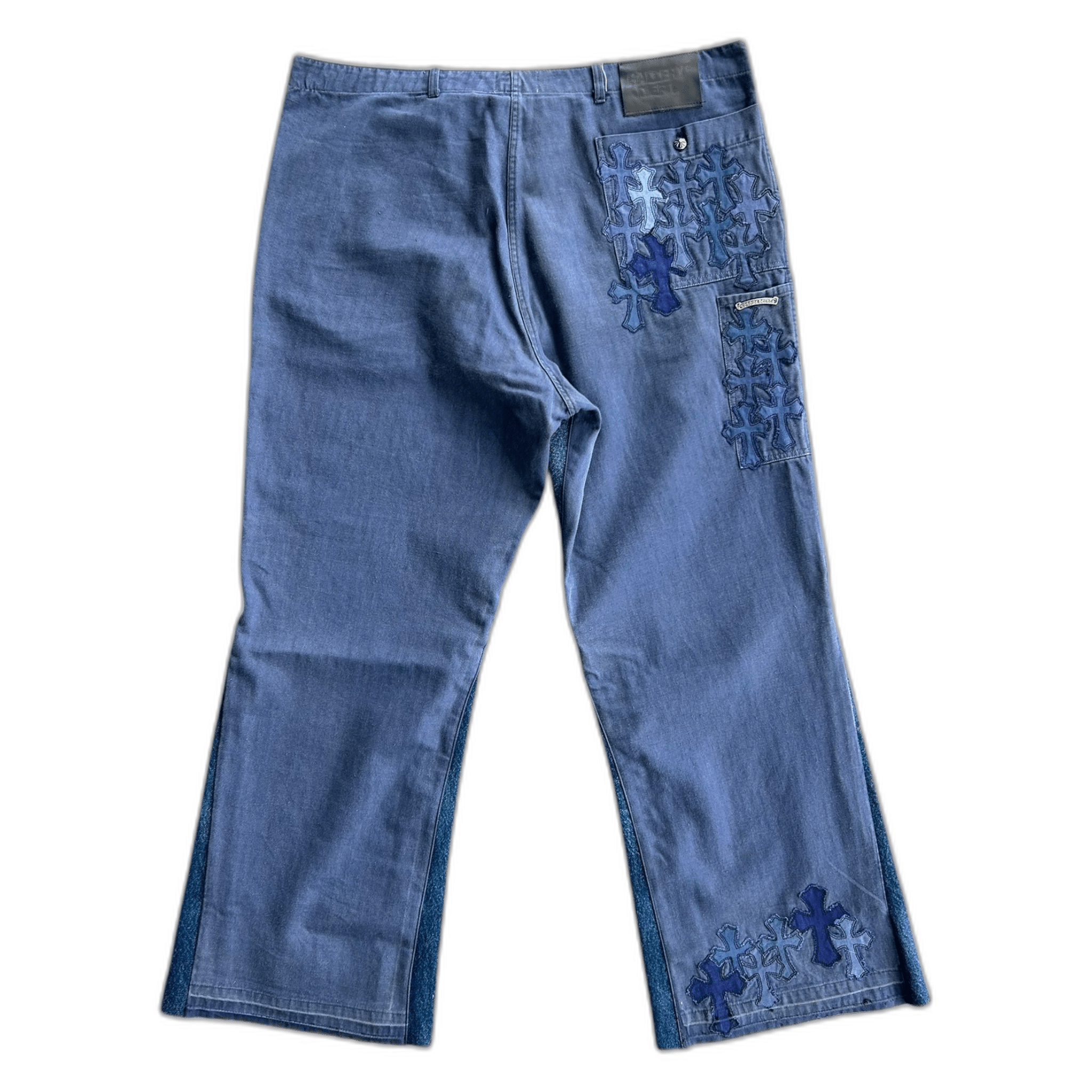 Chrome Hearts Gallery Dept Blue Cross Patch Vintage French Work Pants - Morely TrendsChrome Hearts Type here:)