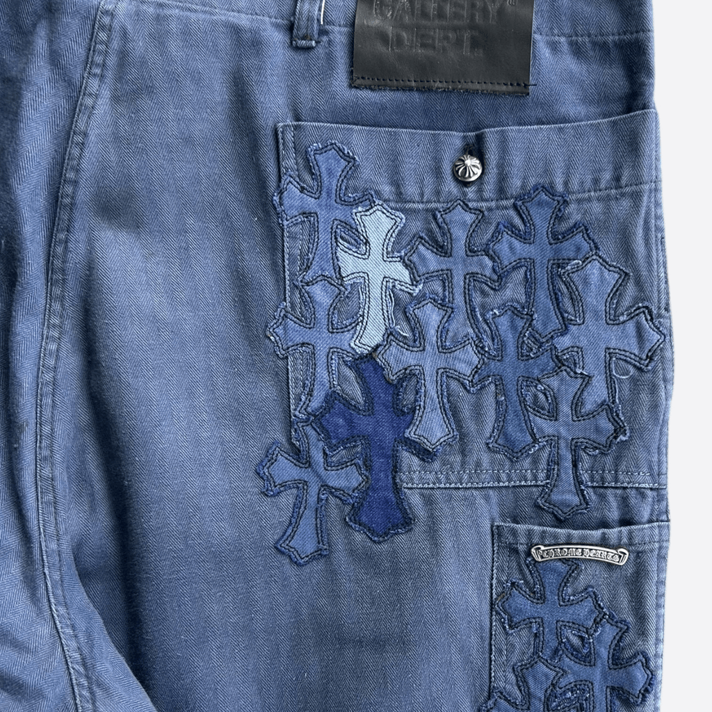 Chrome Hearts Gallery Dept Blue Cross Patch Vintage French Work Pants - Morely TrendsChrome Hearts Type here:)