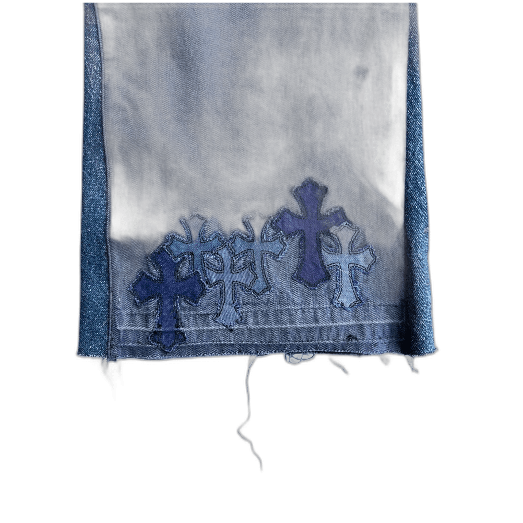 Chrome Hearts Gallery Dept Blue Cross Patch Vintage French Work Pants - Morely TrendsChrome Hearts Type here:)