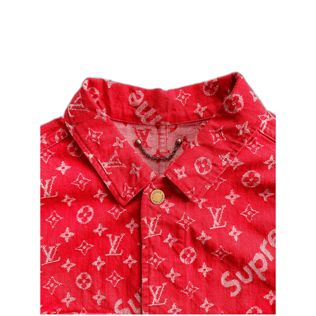 Louis Vuitton Supreme Red Monogram Chore Jacket 1/1 - Morely TrendsLouis Vuitton Type here:)