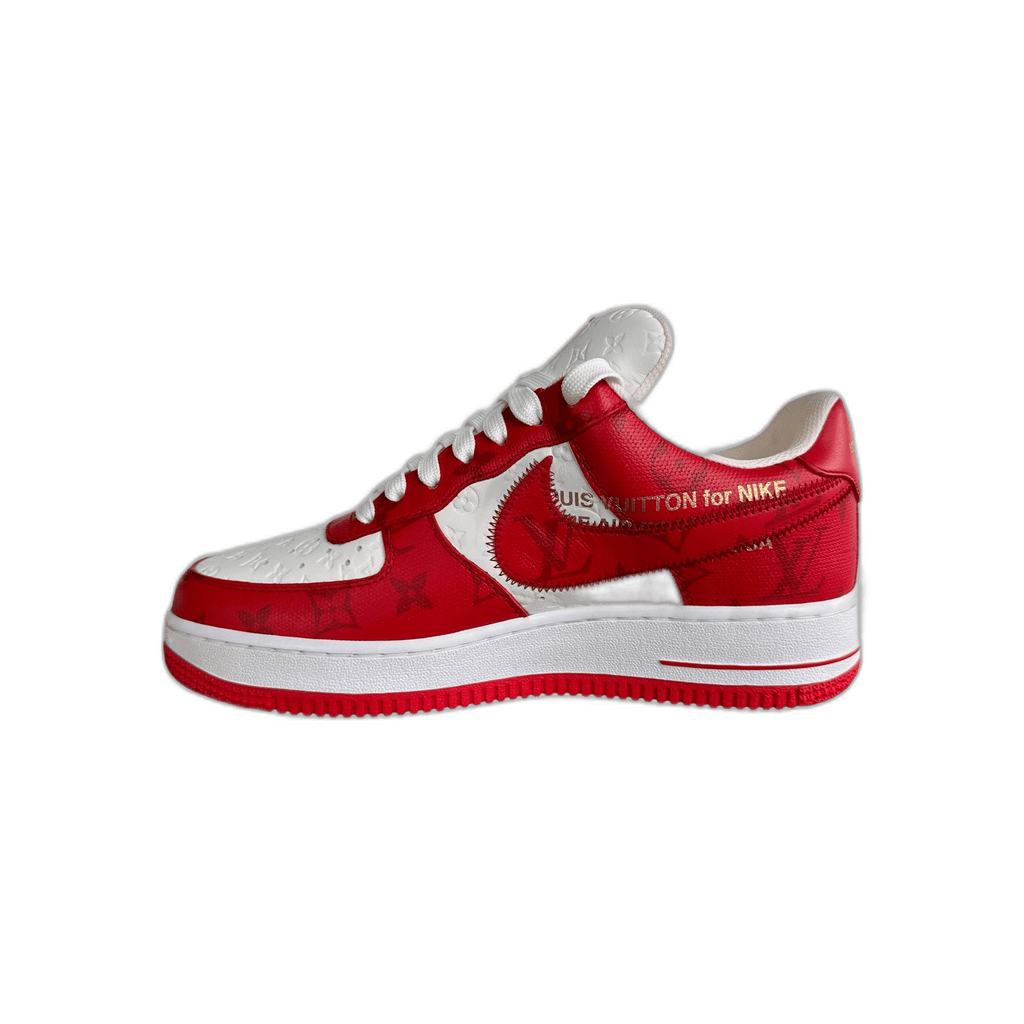 Louis Vuitton Nike Red & White Monogram Air Force 1 - Morely TrendsLouis Vuitton Type here:)