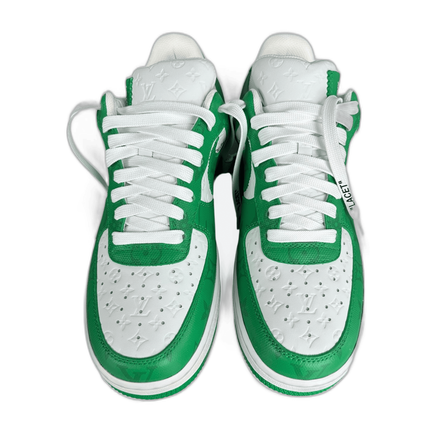 Louis Vuitton Nike Green & White Monogram Air Force 1 - Morely TrendsLouis Vuitton Type here:)