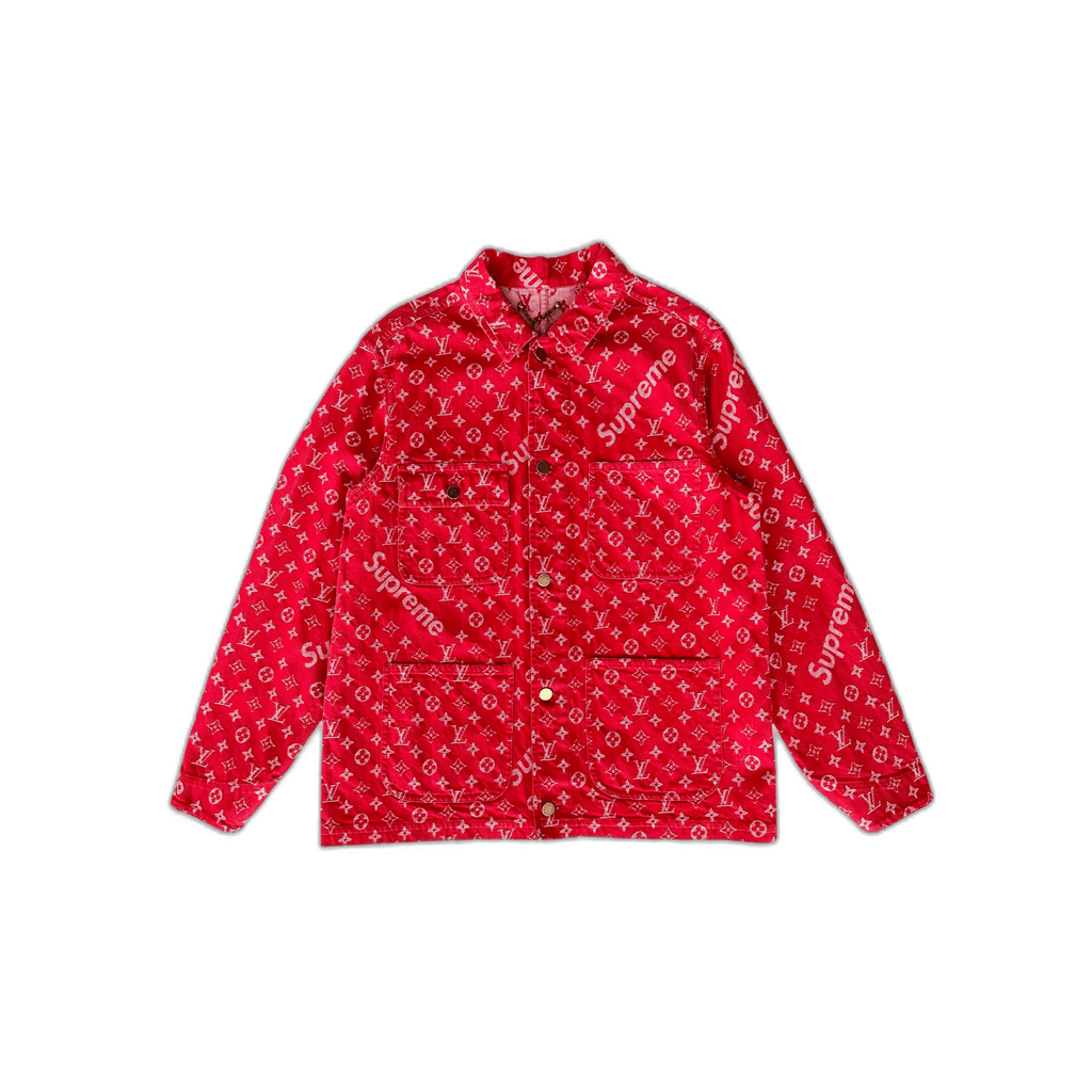 Louis Vuitton Supreme Red Monogram Chore Jacket 1/1 - Morely TrendsLouis Vuitton Type here:)