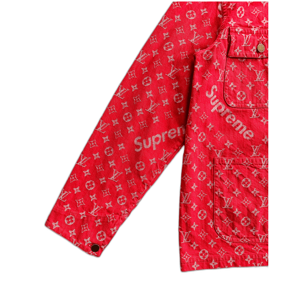 Louis Vuitton Supreme Red Monogram Chore Jacket 1/1 - Morely TrendsLouis Vuitton Type here:)