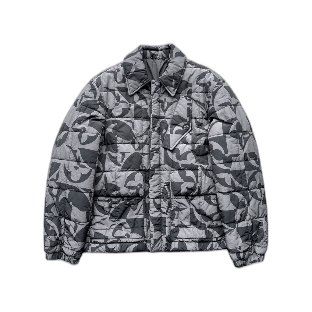 Louis Vuitton Grey & Black Flower Monogram Quilted Jacket - Morely TrendsLouis Vuitton Type here:)