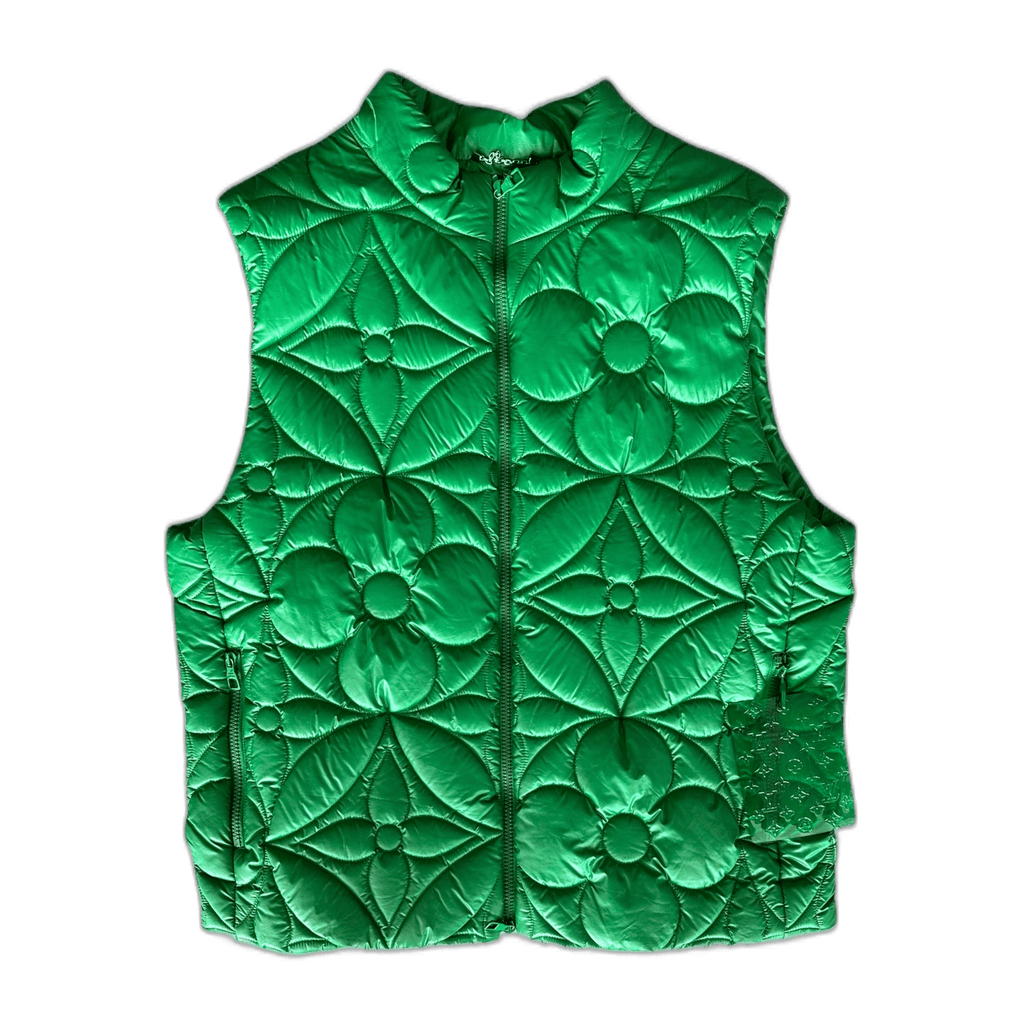 Louis Vuitton Green Flower Monogram Puffer Vest - Morely TrendsLouis Vuitton Type here:)