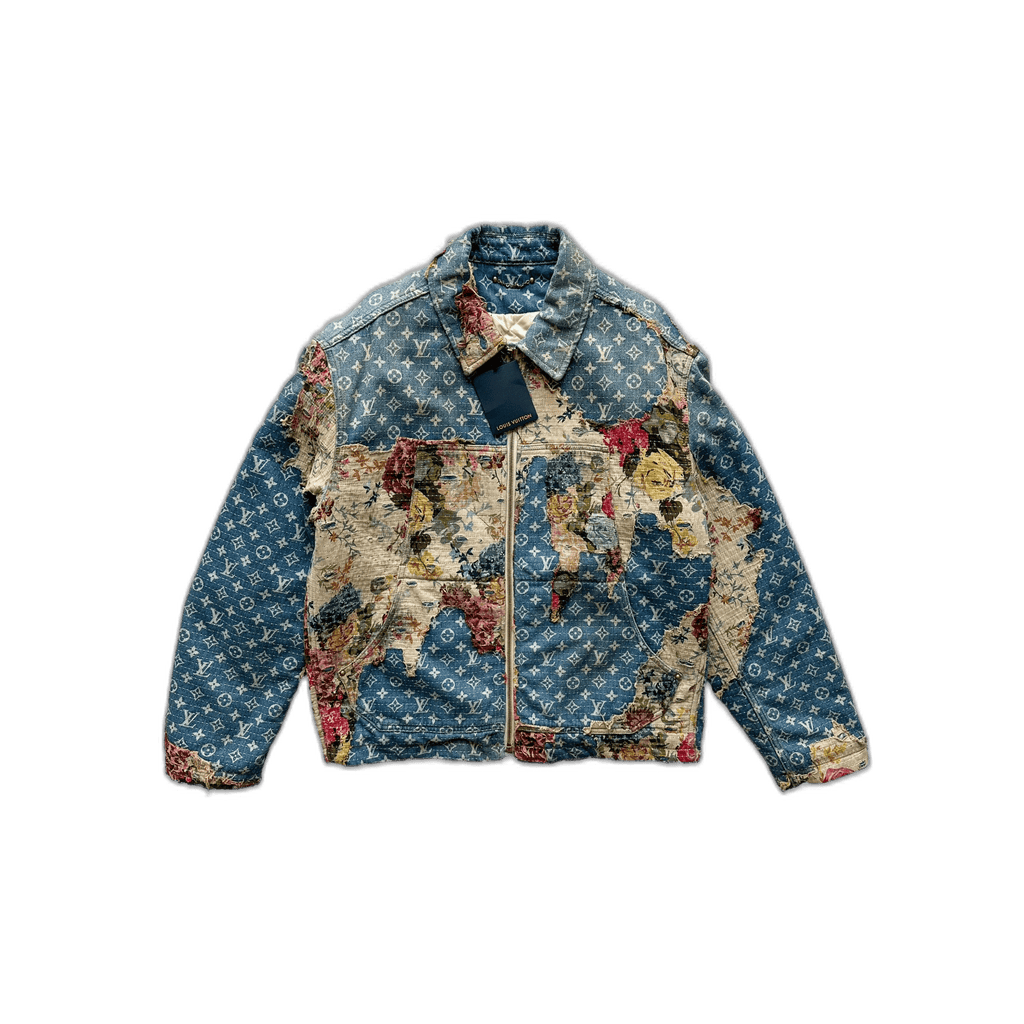 Louis Vuitton Blue Monogram Distressed Floral Workwear Jacket - Morely TrendsLouis Vuitton Type here:)