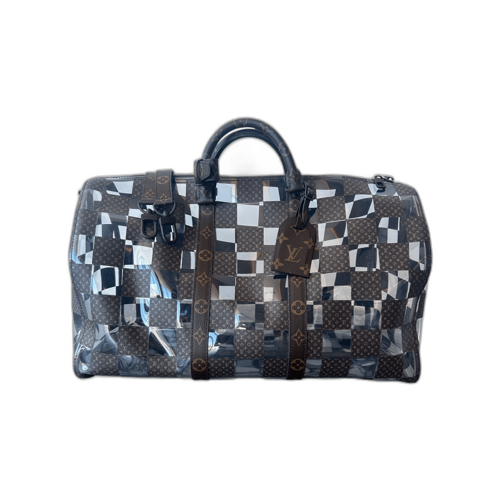 Louis Vuitton Transparent Brown Chess Monogram Keepall 50 - Morely TrendsLouis Vuitton Type here:)