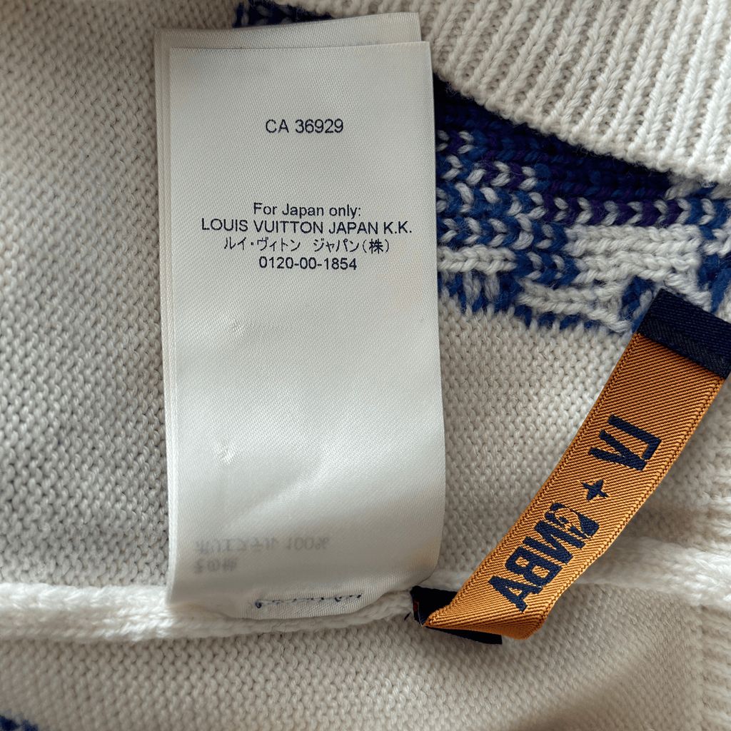 Louis Vuitton NBA White Multicolor Letter Wool Sweater - Morely TrendsLouis Vuitton Type here:)