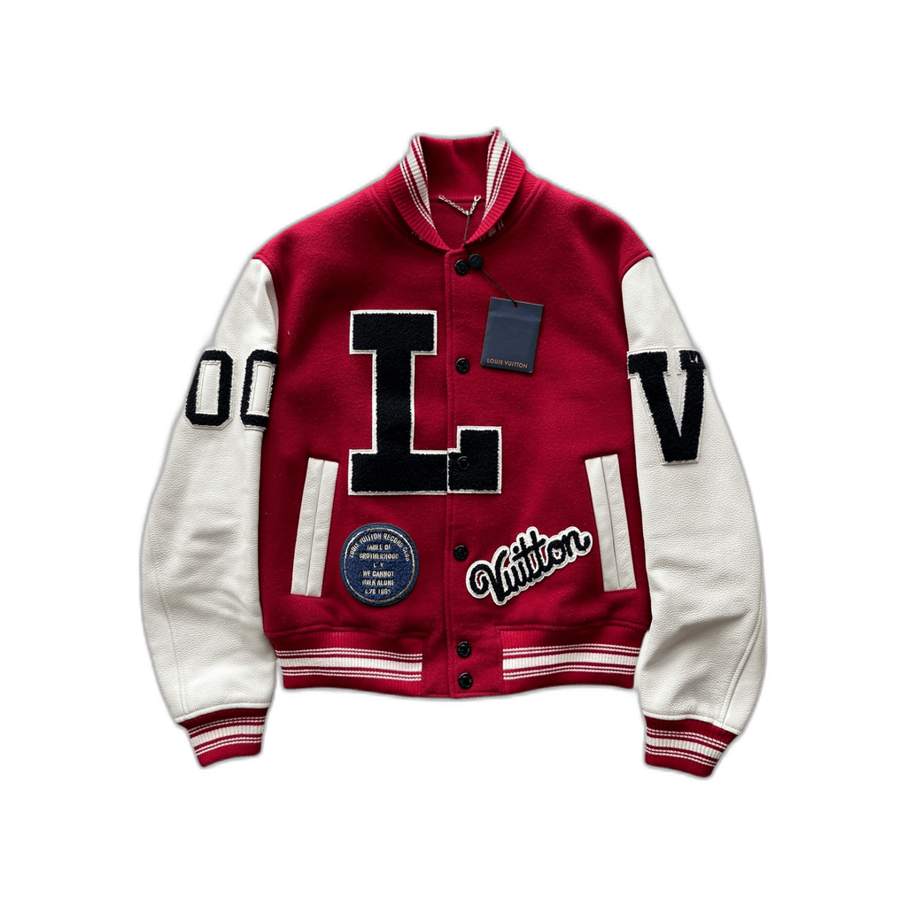 Louis Vuitton Red & White Dreaming Varsity Jacket - Morely TrendsLouis Vuitton Type here:)