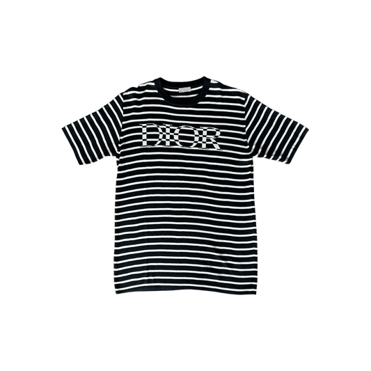 Dior Black & White Striped Logo T-Shirt - Morely TrendsDior Type here:)