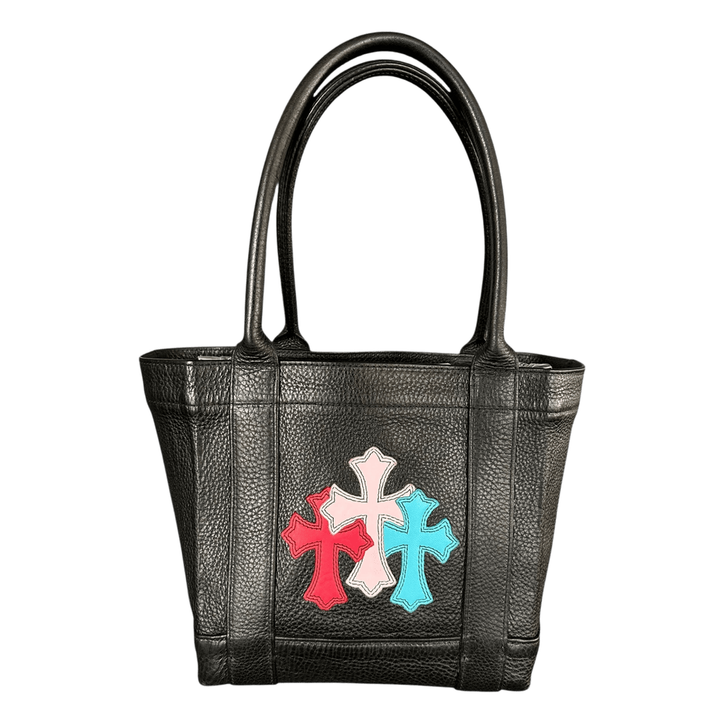 Chrome Hearts Black & Multicolor Cemetery Cross Patch Tote Bag - Morely TrendsChrome Hearts Type here:)