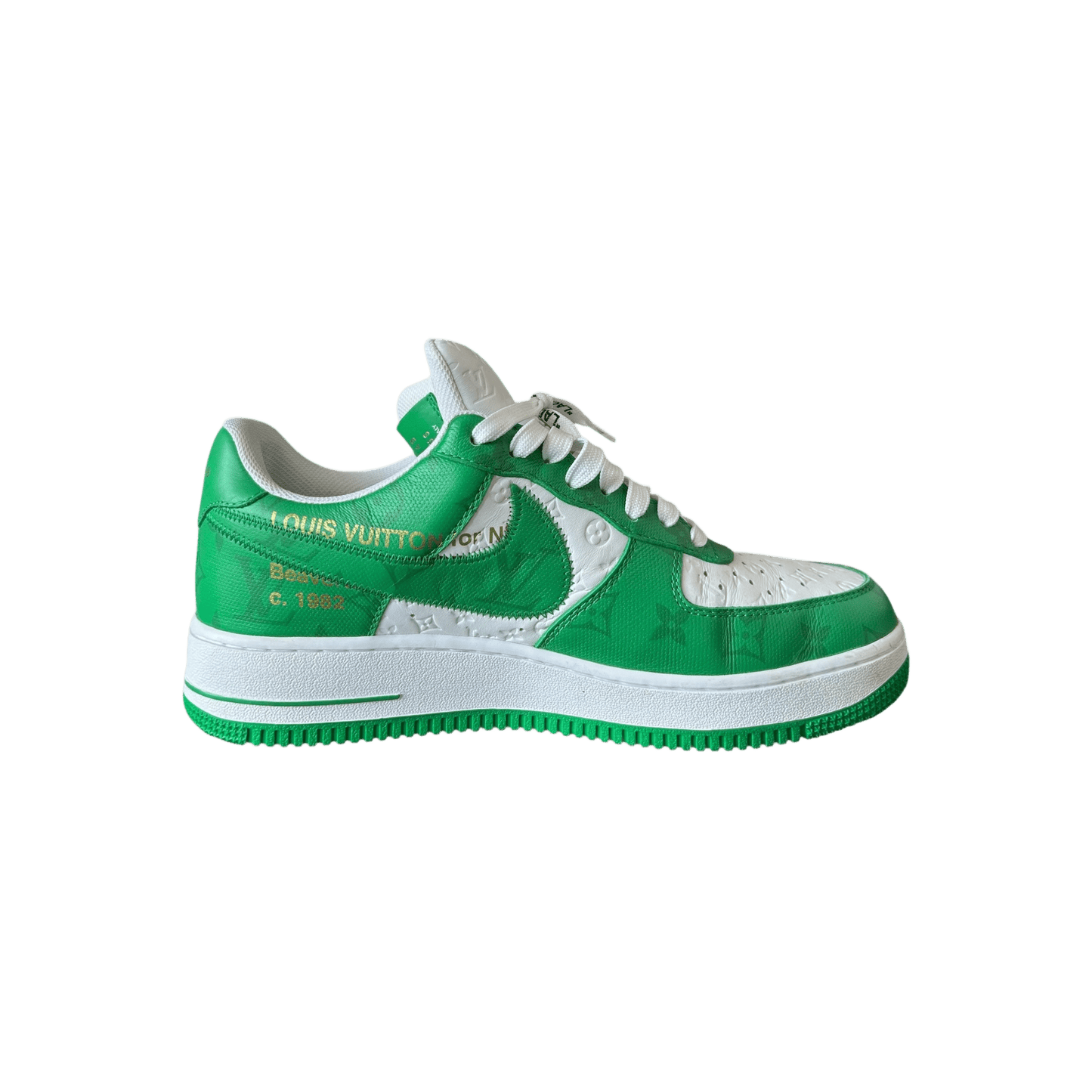 Louis Vuitton Nike Green & White Monogram Air Force 1 - Morely TrendsLouis Vuitton Type here:)