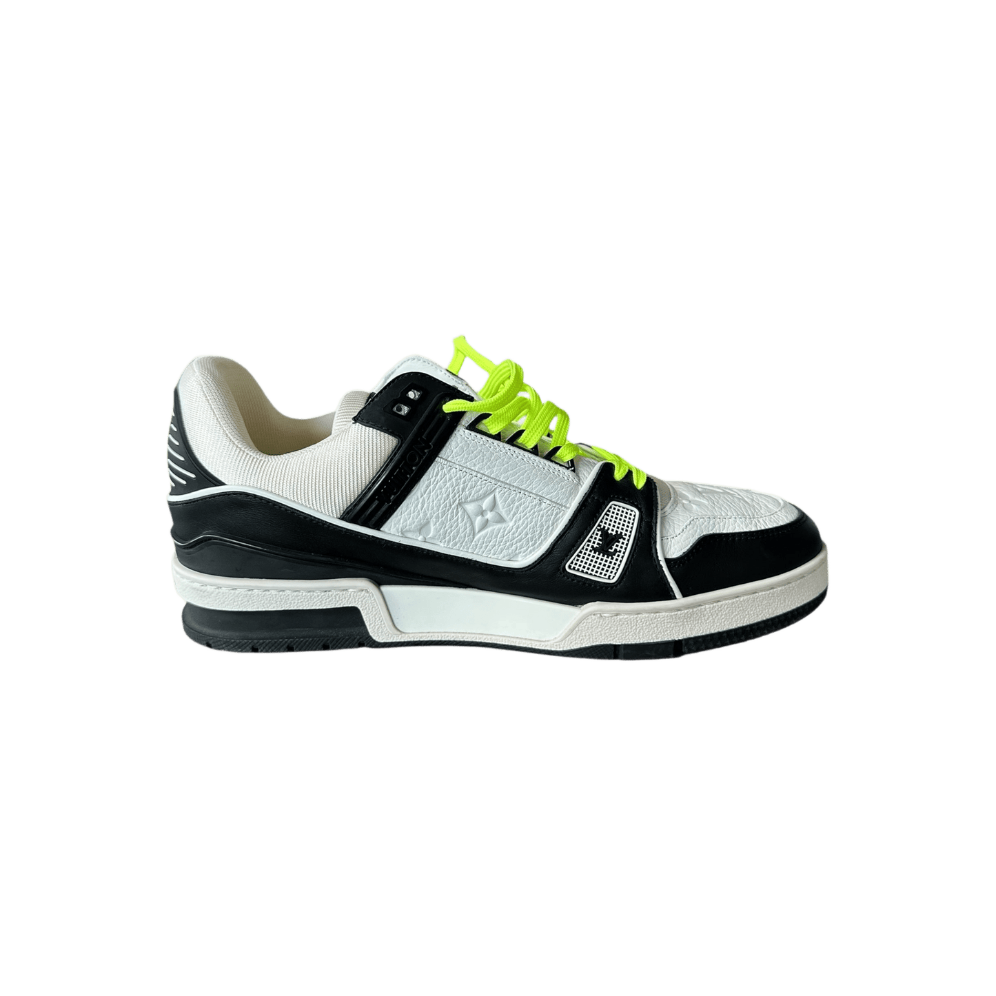 Louis Vuitton Black & White Monogram Trainers - Morely TrendsLouis Vuitton Type here:)