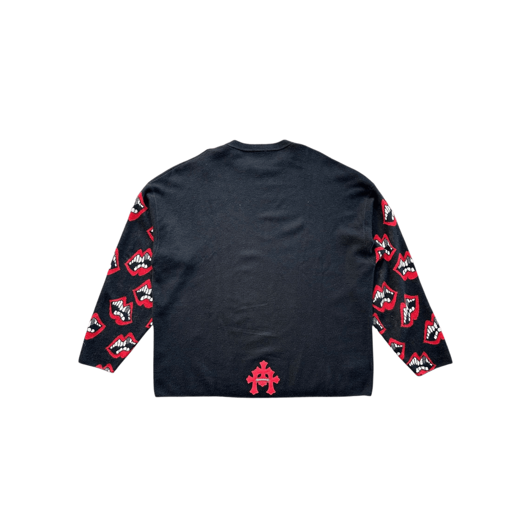 Chrome Hearts Matty Boy Black & Red Chomper Cashmere Sweater - Morely TrendsChrome Hearts Type here:)