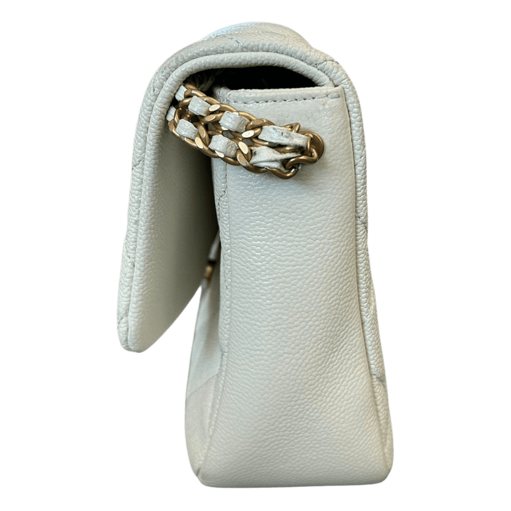Chanel White Caviar Quilted Chain Melody Small Flap bag - Morely TrendsChanel Type here:)