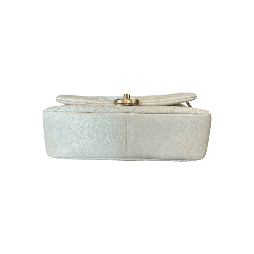 Chanel White Caviar Quilted Chain Melody Small Flap bag - Morely TrendsChanel Type here:)