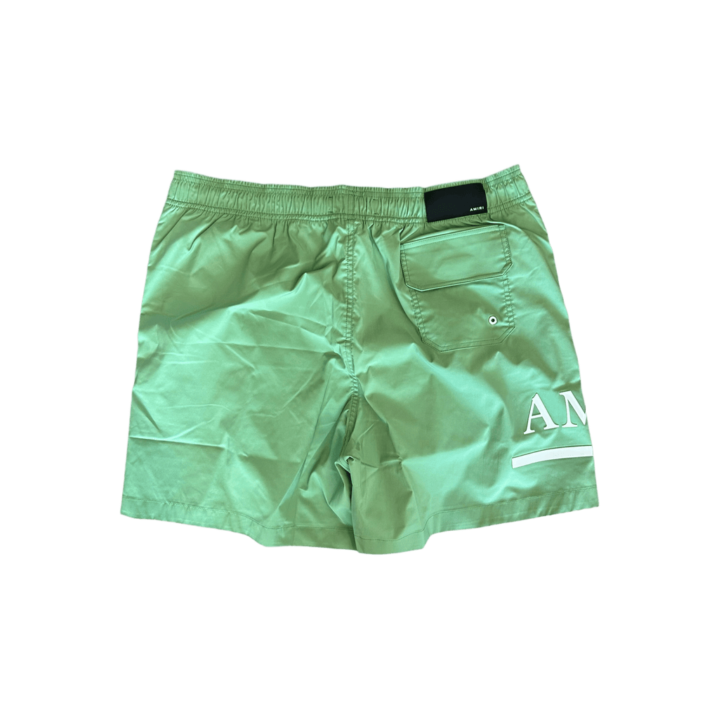 Amiri Green & White MA Bar Logo Swimshorts - Morely TrendsAmiri Type here:)
