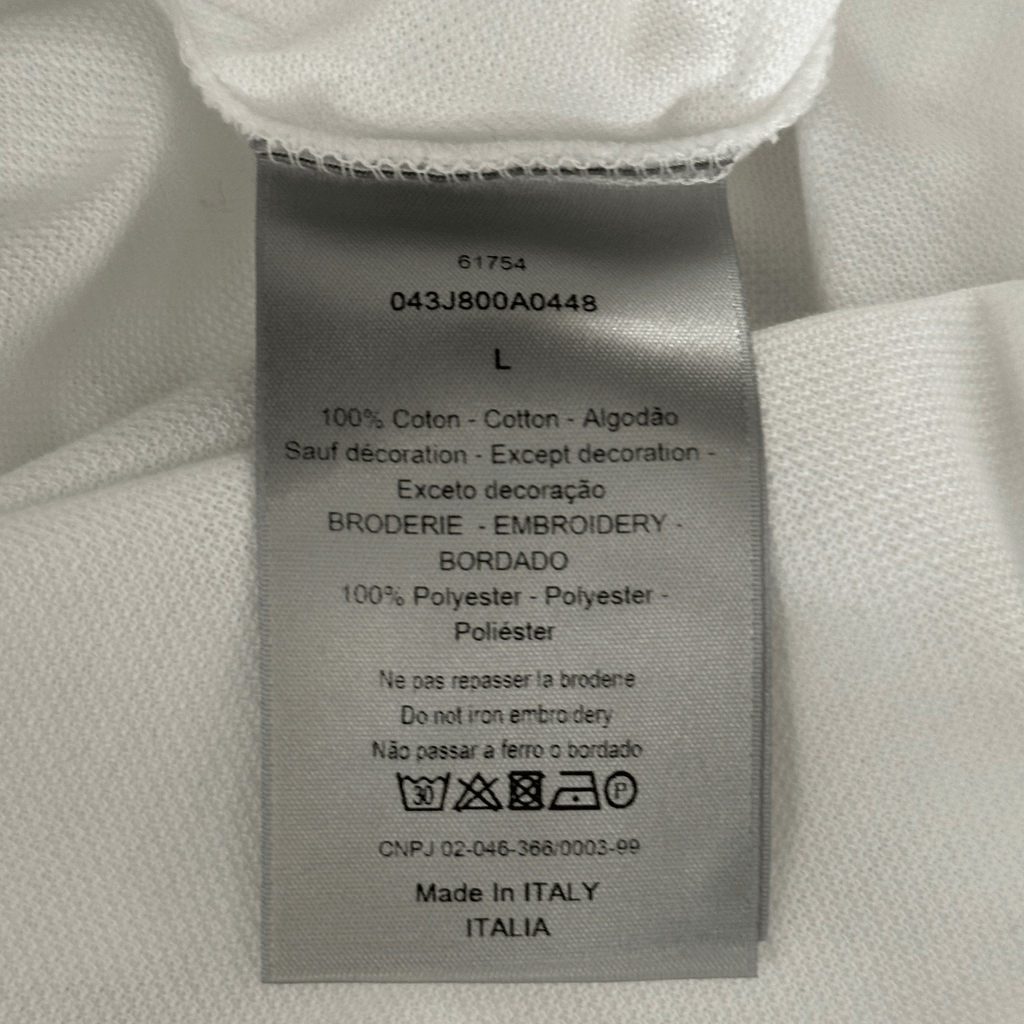 Dior Judy Blame White & Black Pin Embroidered Logo Polo T-Shirt - Morely TrendsDior Type here:)