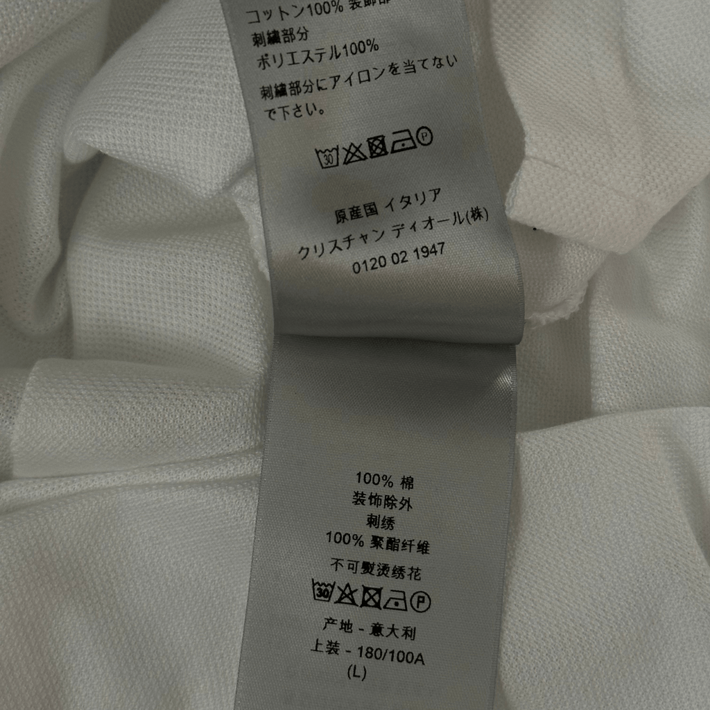Dior Judy Blame White & Black Pin Embroidered Logo Polo T-Shirt - Morely TrendsDior Type here:)