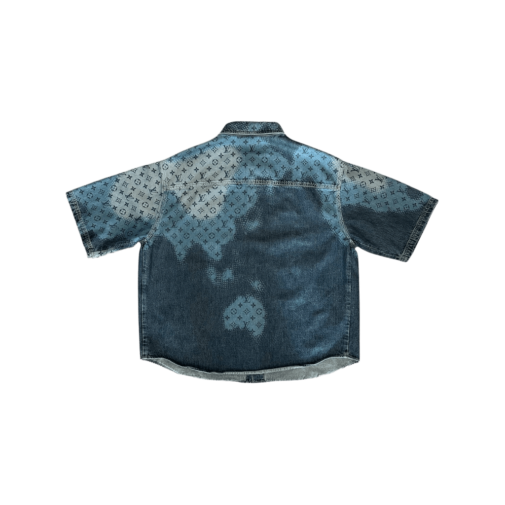 Louis Vuitton Blue Map Monogram Denim Button Up Shirt - Morely TrendsLouis Vuitton Type here:)