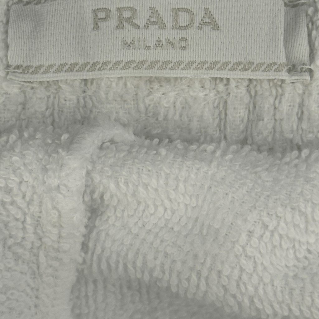 Prada White & Black Logo Towel Shorts - Morely TrendsPrada Type here:)