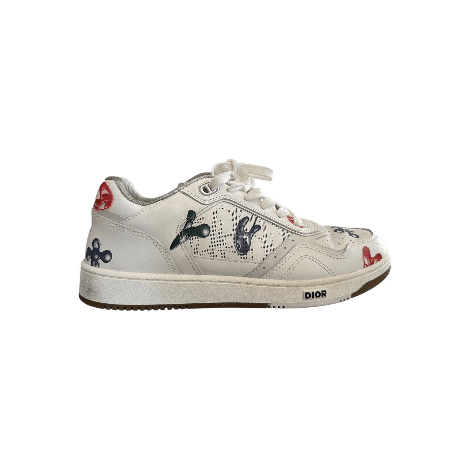 Dior Kenny Scharf White & Multicolor Oblique Faces B27 Sneakers - Morely TrendsDior Type here:)
