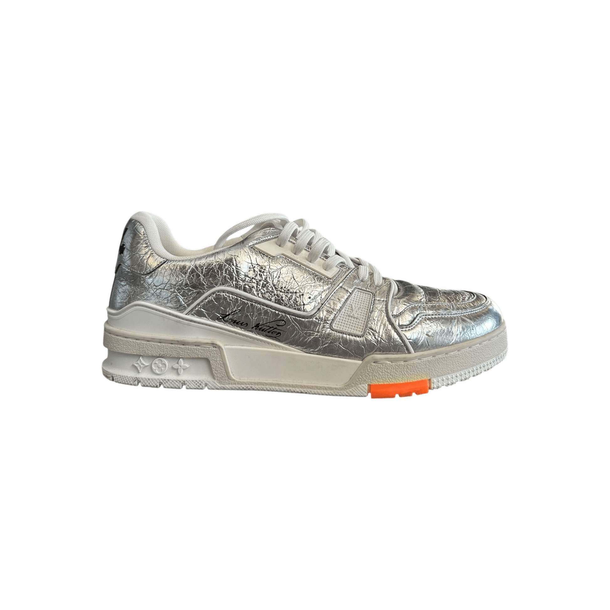 Louis Vuitton Silver & Orange Trainers - Morely TrendsLouis Vuitton Type here:)