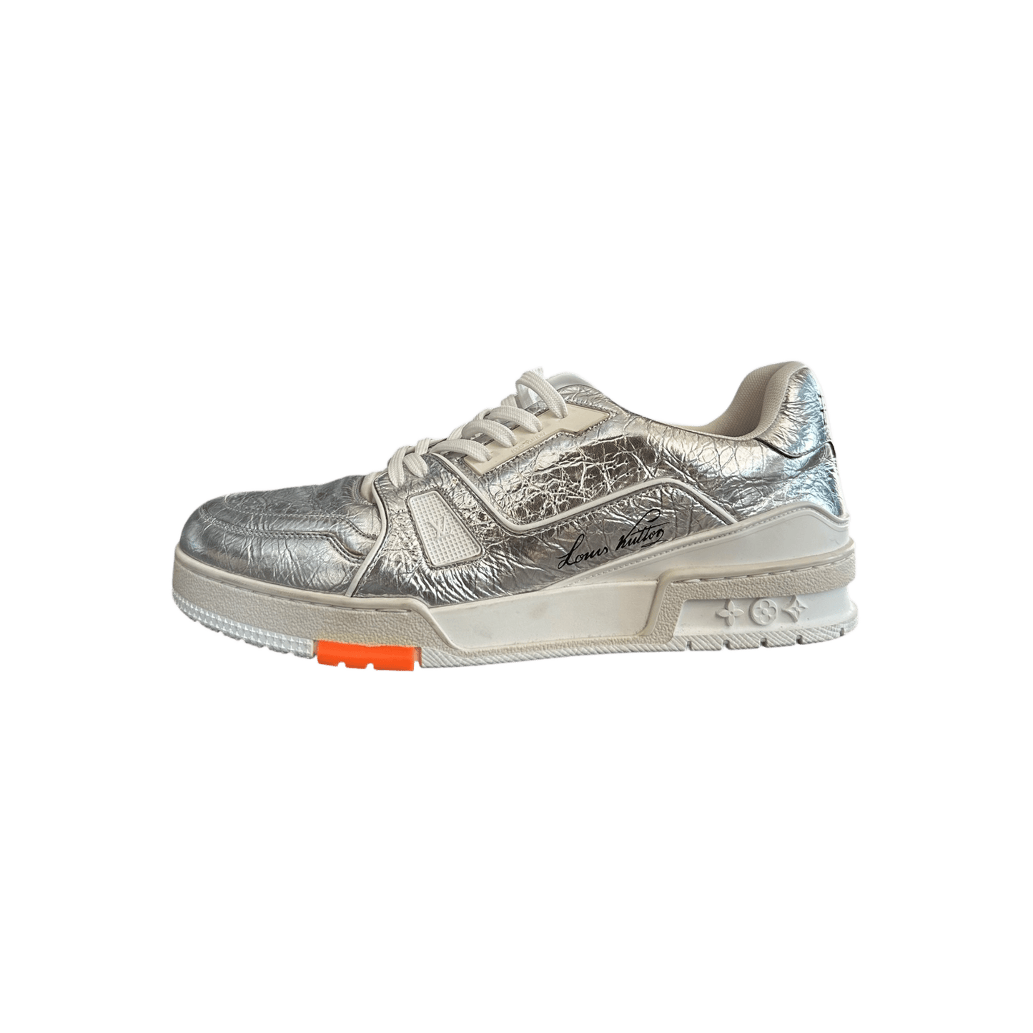 Louis Vuitton Silver & Orange Trainers - Morely TrendsLouis Vuitton Type here:)