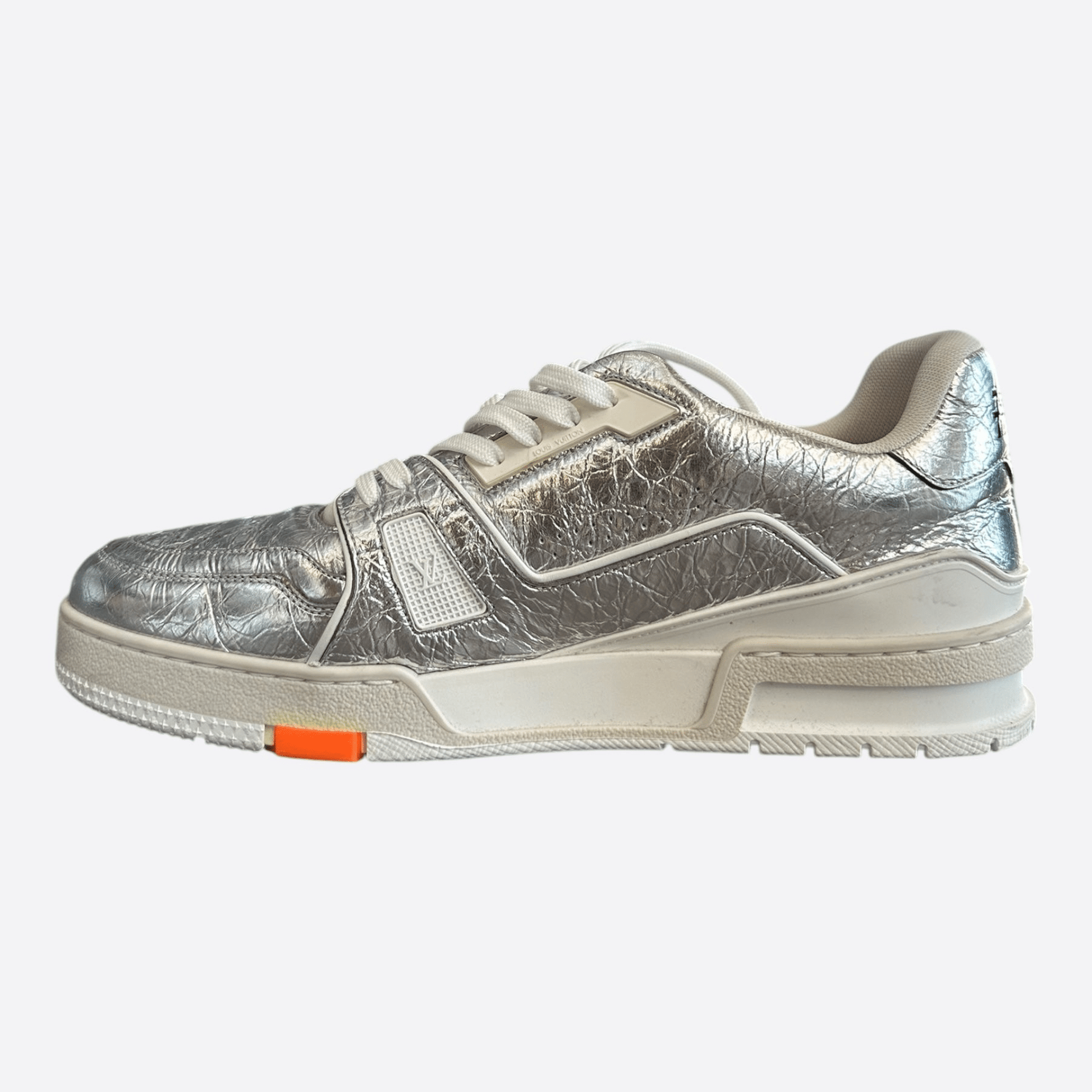 Louis Vuitton Silver & Orange Trainers - Morely TrendsLouis Vuitton Type here:)