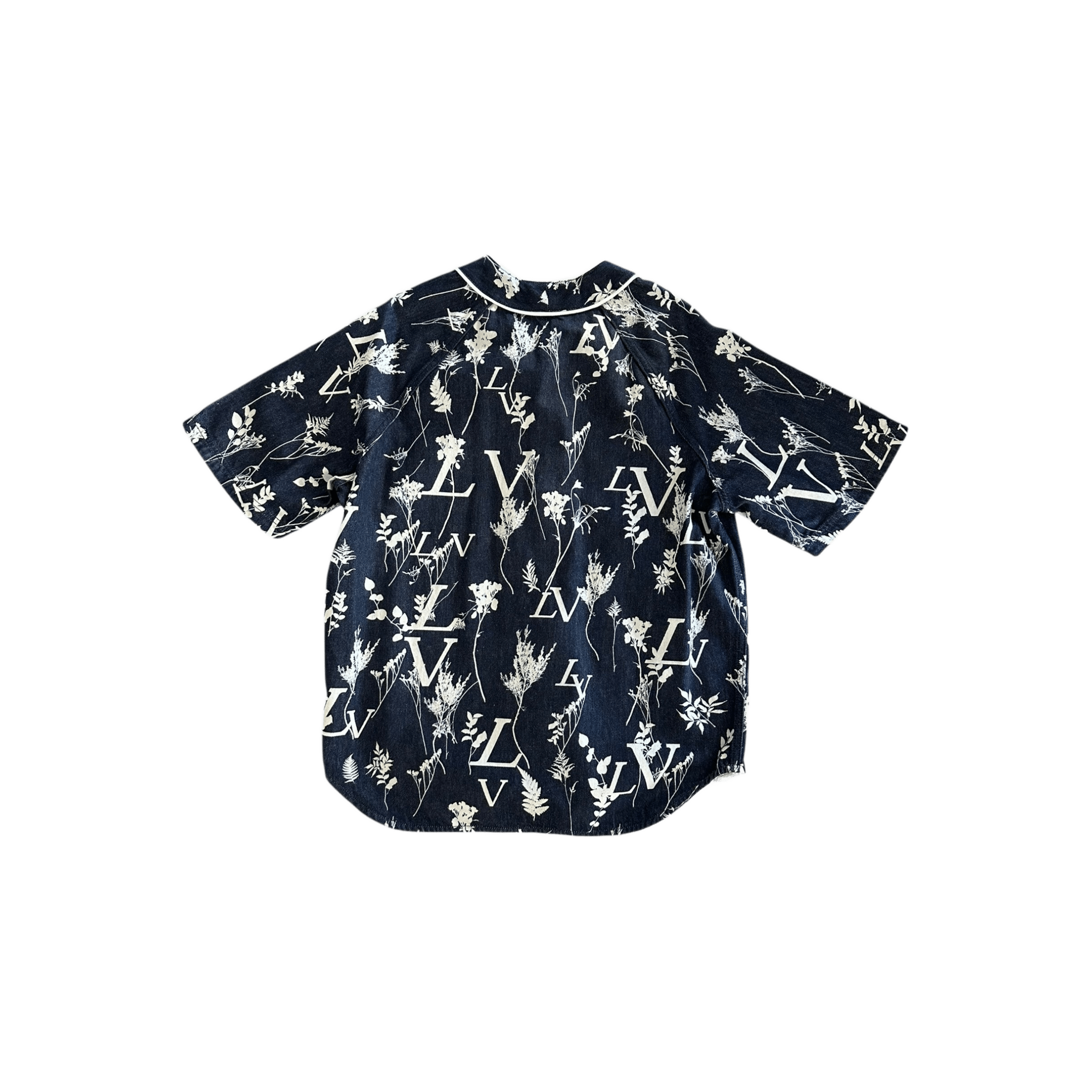 Louis Vuitton Navy & White Leaf Baseball Jersey - Morely TrendsLouis Vuitton Type here:)