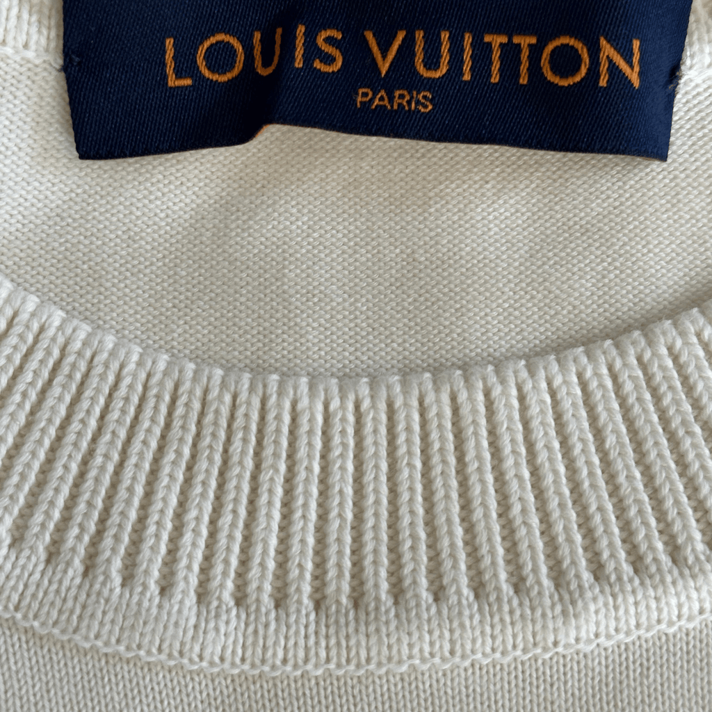 Louis Vuitton White & Yellow Pin Logo Embroidered T-Shirt - Morely TrendsLouis Vuitton Type here:)